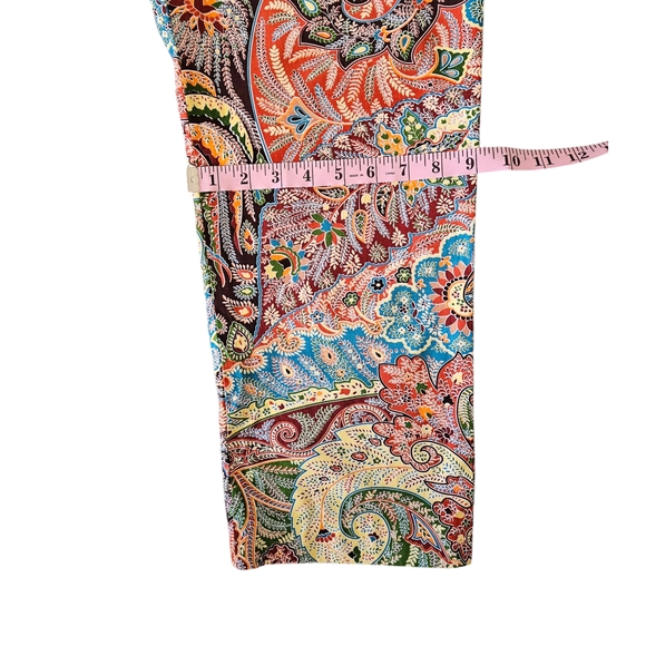 J. McLaughlin Women's Paisley Crop Pants Size 4 Cotto Spring Summer - Picture 10 of 15
